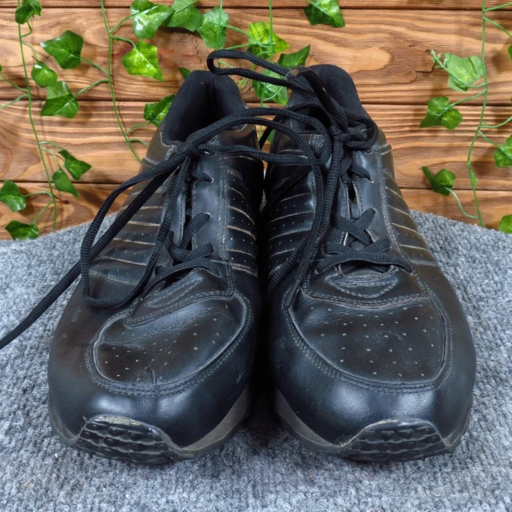 Perry Ellis Ranch Mens Leather Casual Walking Shoes‎ 9.5 Black Lace-Up Comfort
